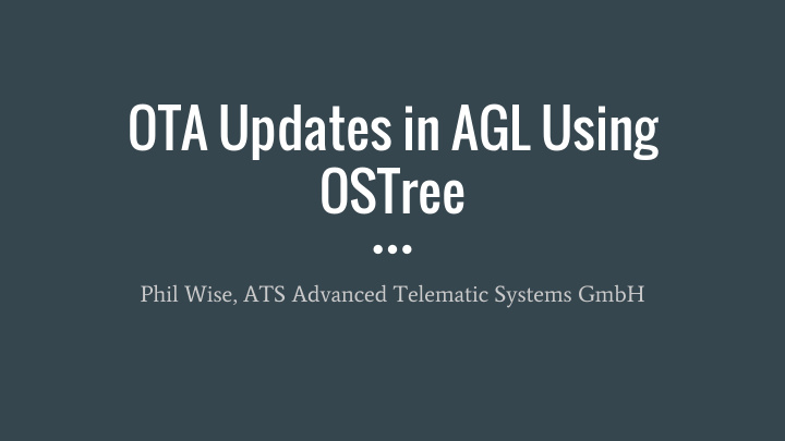 ota updates in agl using ostree