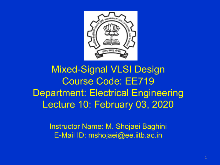 mixed signal vlsi design course code ee719 department