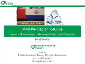 Toshihiko Ota  Saitama University  based on  T.Araki, Y.Konishi, F.Kaneko, TO, J.Sato, T.Shimomura