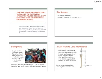 Disclosures  TO EVALUATE THE OUTCOMES OF  OPERATIVELY TREATED FEMORAL SHAFT  No conflicts of
