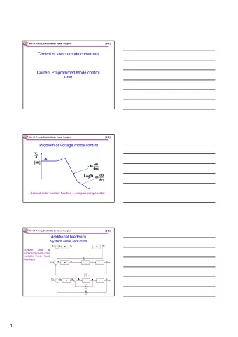 1  [9-4]  Mor M. Peretz, Switch-Mode Power Supplies  Current feedback loop I o  L i o V o v o  S V