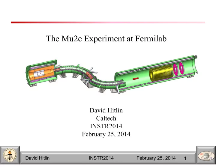 the mu2e experiment at fermilab