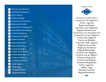 Committee of the  Komitet Regionw  PL  Comit das Regies  PT  Regions  Comitetul Regiunilor