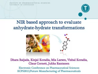 NI  NIR  R ba  base  sed  d ap  approach  proach to  to eva  evalu  luate  ate  an  anhy  hydrate