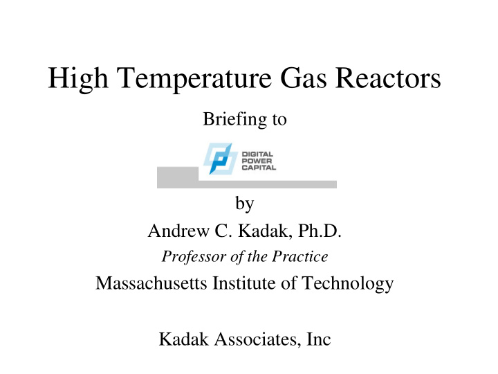 high temperature gas reactors