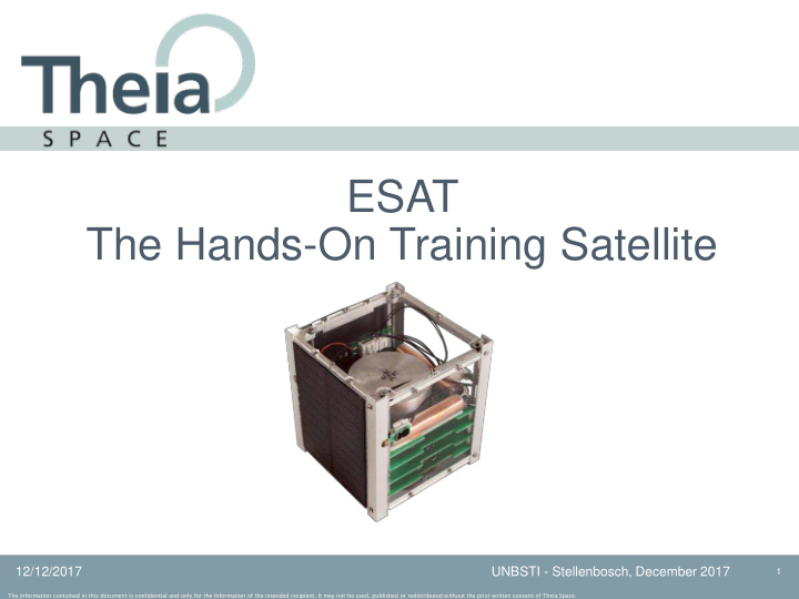 the hands on training satellite