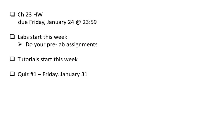 labs start this week