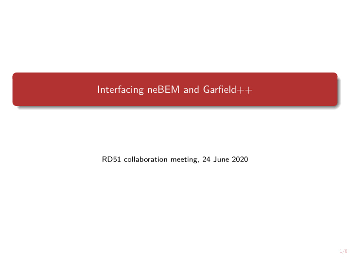 interfacing nebem and garfield