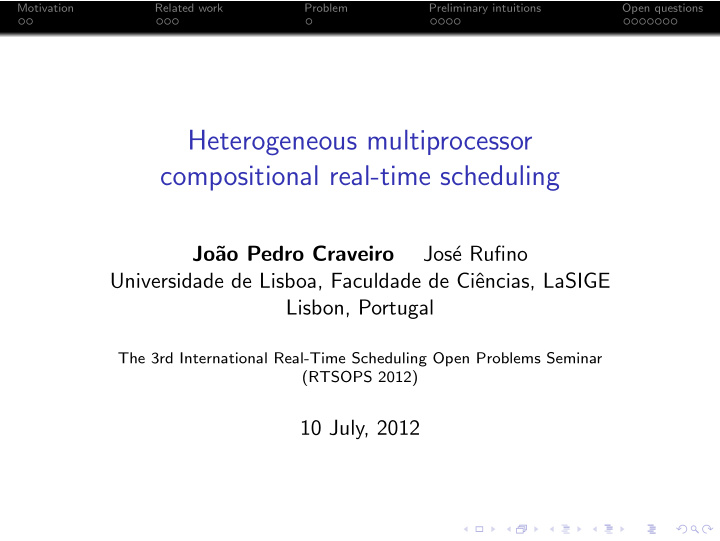 heterogeneous multiprocessor compositional real time