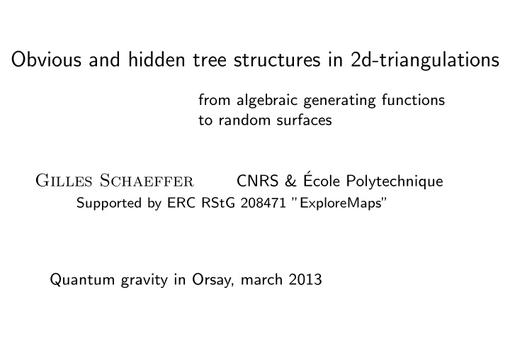 obvious and hidden tree structures in 2d triangulations