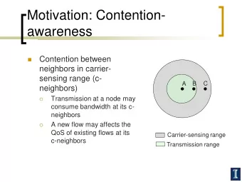 awareness  Contention between    neighbors in carrier-  sensing range (c-  B  C  A  neighbors)