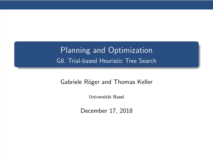 planning and optimization