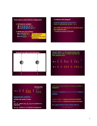 Electrons try to be as close to nucleus as possible =  All three 3p orbitals  lowest PE