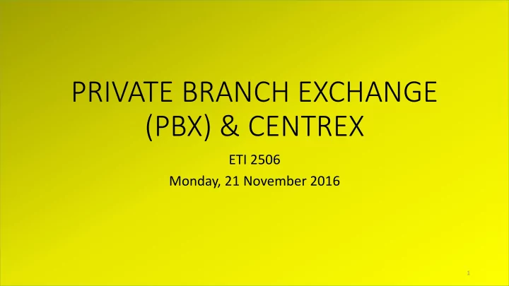pbx centrex
