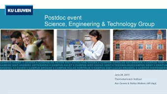 Postdoc event  Science, Engineering &amp; Technology Group  June 28, 2019  Thermotechnisch