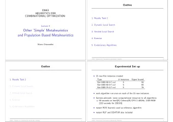 Other Simple Metaheuristics  3. Iterated Local Search  and Population Based Metaheuristics