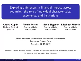 Exploring differences in financial literacy across  countries: the role of individual