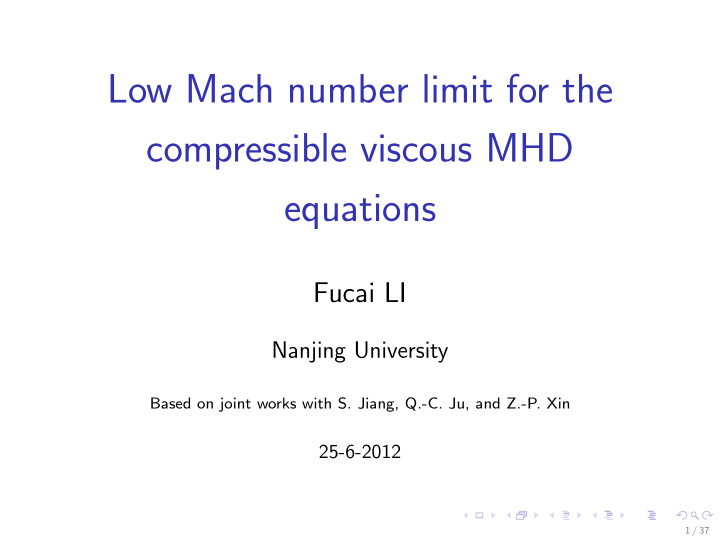 low mach number limit for the compressible viscous mhd