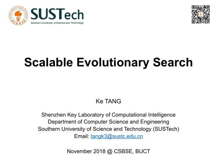 scalable evolutionary search