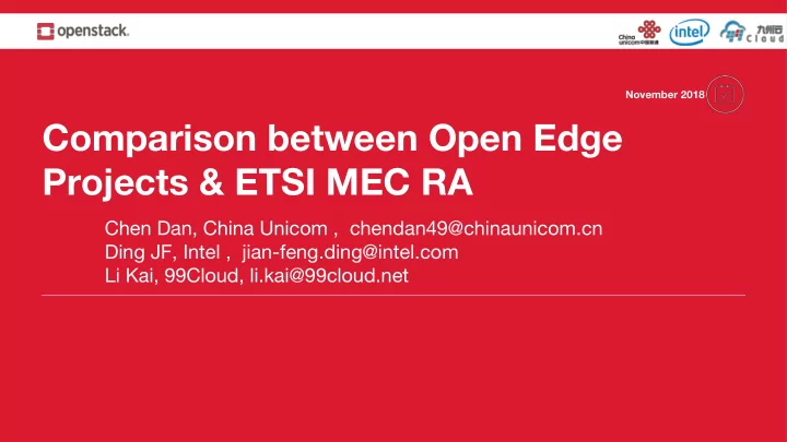 comparison between open edge projects amp etsi mec ra