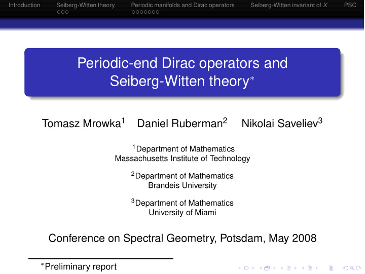 periodic end dirac operators and