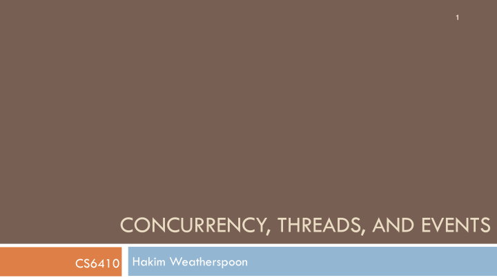 concurrency threads and events