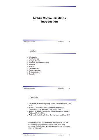 Mobile Communications  Mobile Communications  Introduction  Mobile Communication  Introduction  1