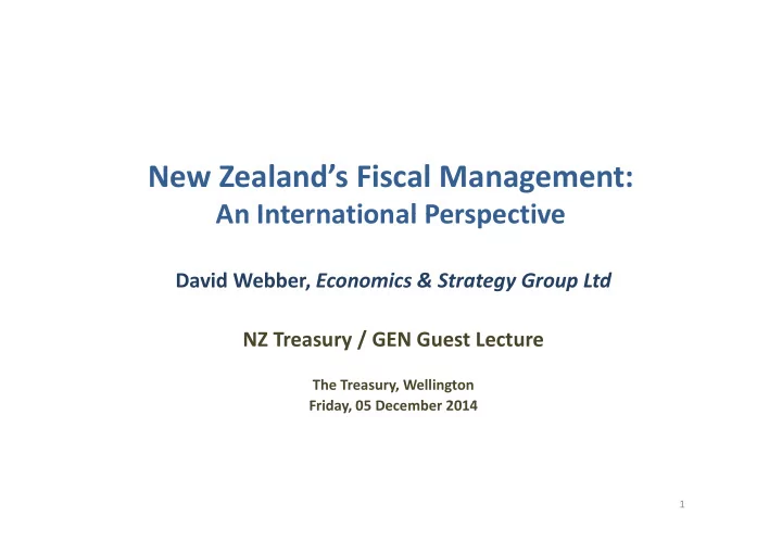 new zealand s fiscal management