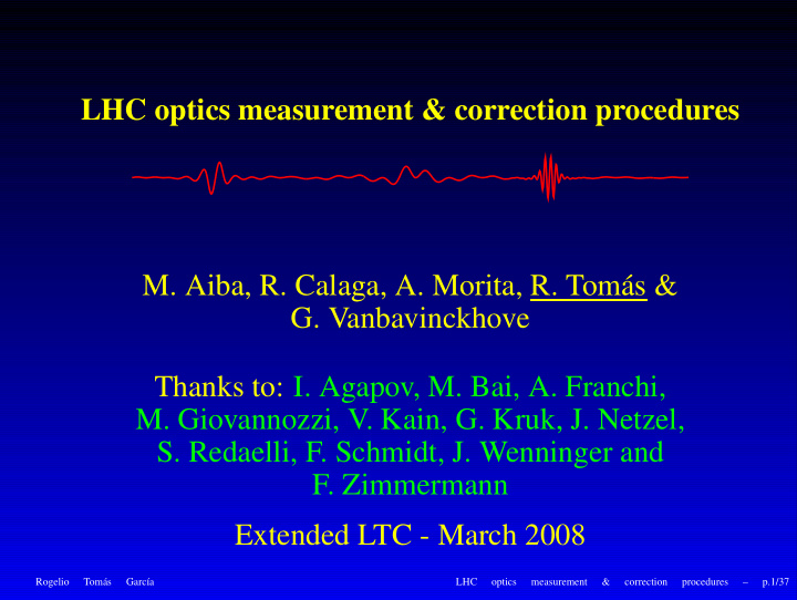 lhc optics measurement correction procedures m aiba r
