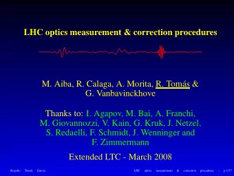LHC optics measurement &amp; correction procedures  M. Aiba, R. Calaga, A. Morita, R. Toms &amp;