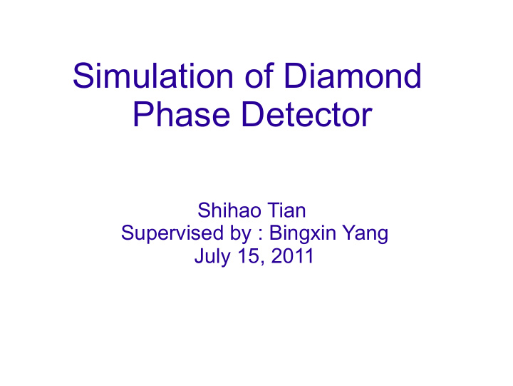 simulation of diamond phase detector