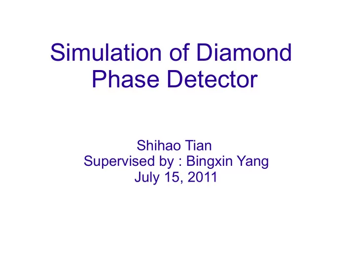 simulation of diamond phase detector