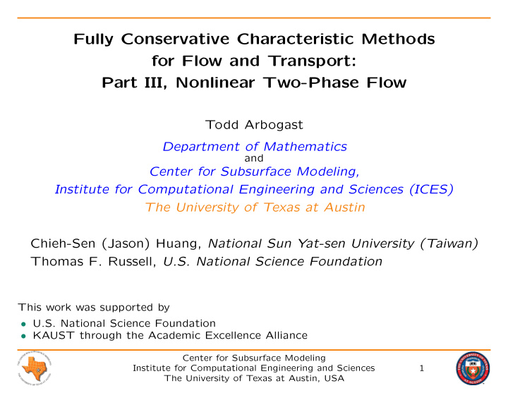 fully conservative characteristic methods for flow and