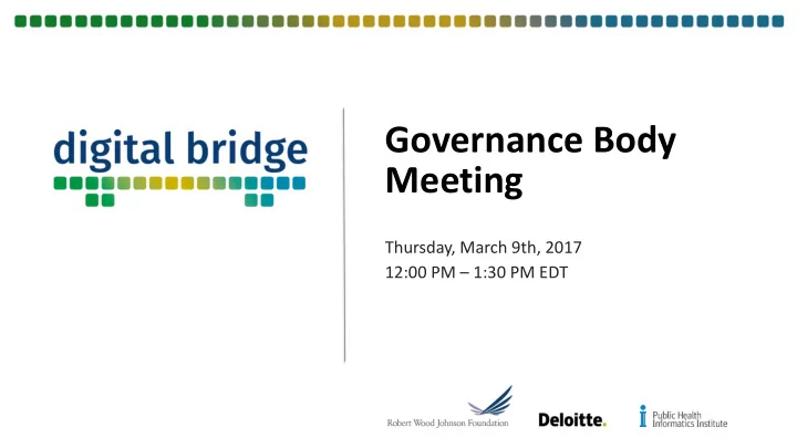 governance body meeting