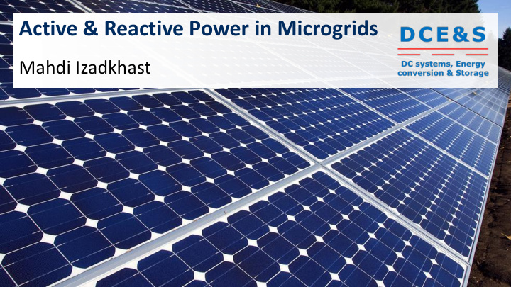 active reactive power in microgrids