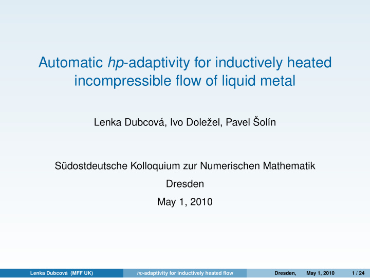 automatic hp adaptivity for inductively heated