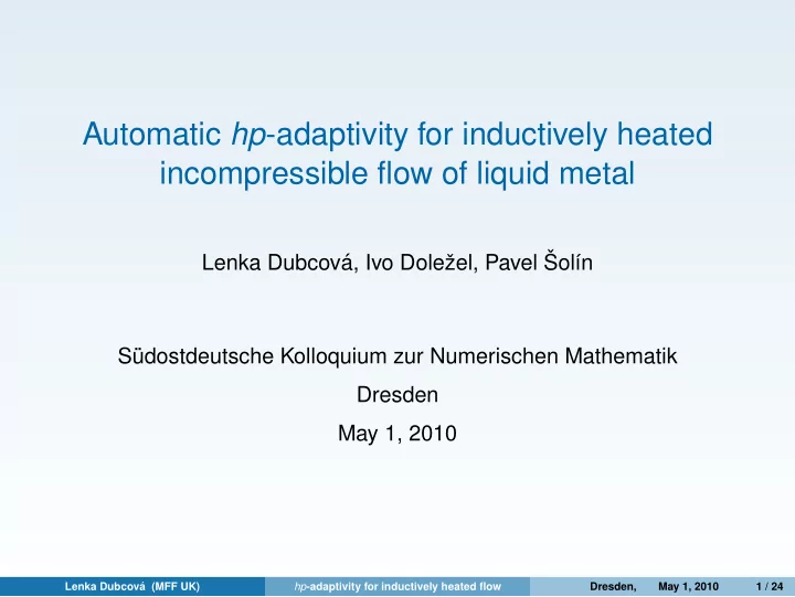 automatic hp adaptivity for inductively heated