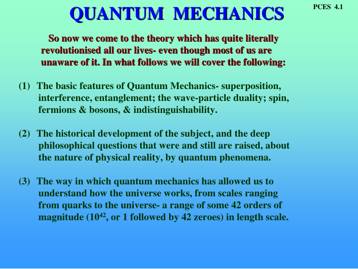 quantum mechanics quantum mechanics