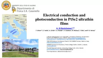 Electrical conduction and  photoconduction in PtSe2 ultrathin  films A. Di Bartolomeo 1,2 * F.