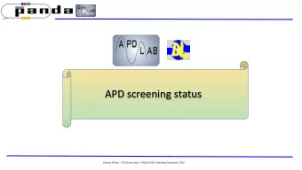 APD  screening  status        Andrea  Wilms    GSI
