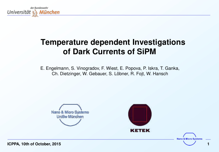 of dark currents of sipm