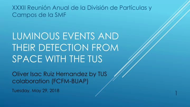 luminous events and their detection from space with the