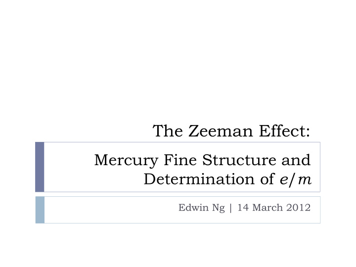 the zeeman effect