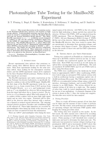Photomultiplier Tube Testing for the MiniBooNE  Experiment  B. T. Fleming, L. Bugel, E. Hawker, S.