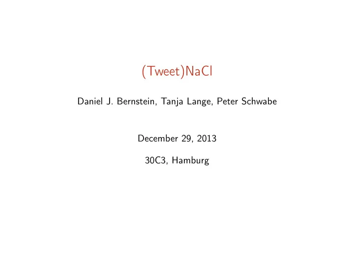 tweet nacl