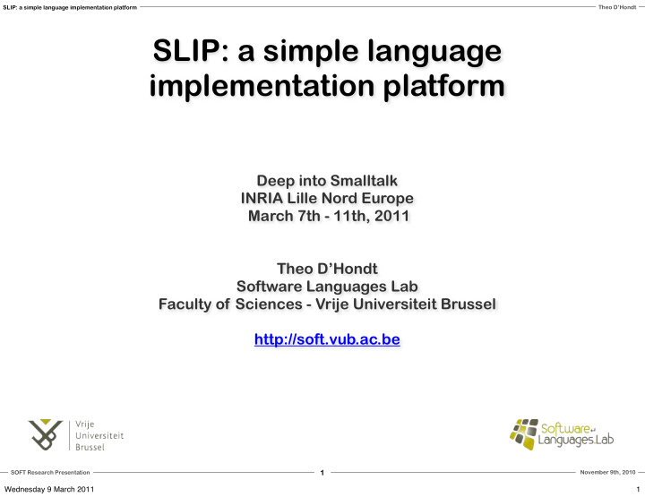 slip a simple language implementation platform