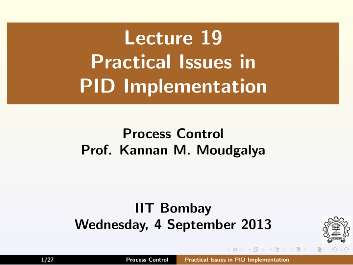 lecture 19 practical issues in pid implementation