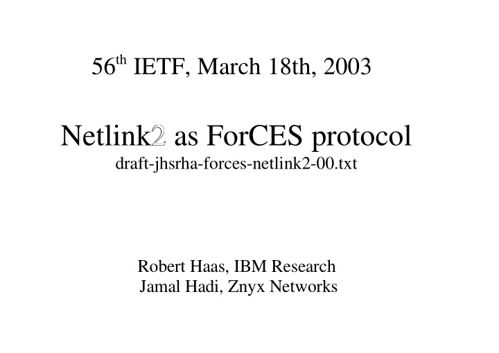 2 2 2 netlink2 2 2 2 2 2 as forces protocol