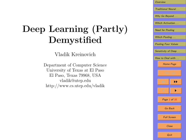 deep learning partly