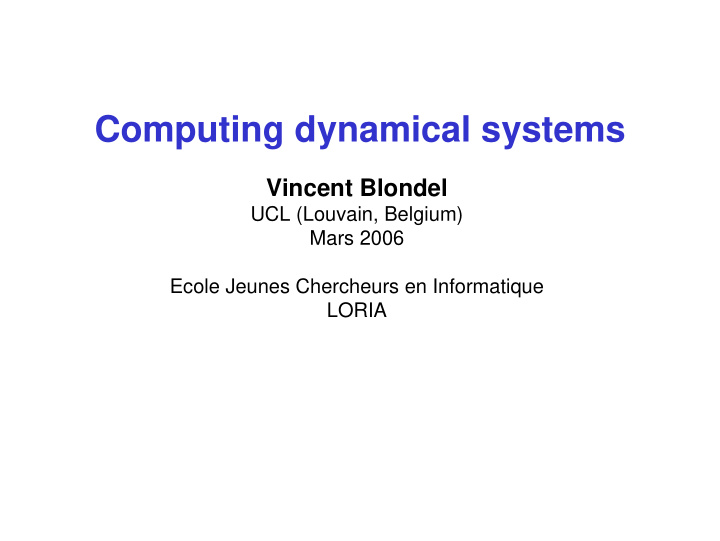 computing dynamical systems